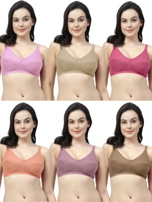 Shyam Sons FLAIR P1017 Women Everyday Non Padded Bra(Pink, Beige, Pink, Orange, Purple, Brown)