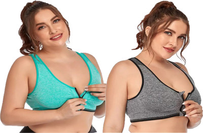 Pink PixiesCreation Women Everyday Lightly Padded Bra(Green, Grey)