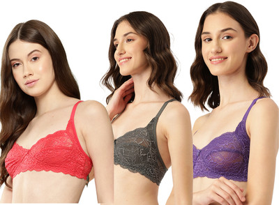 LEADING LADY Leading Lady Women T-Shirt Non Padded Bra Women T-Shirt Non Padded Bra(Red, Purple, Grey)