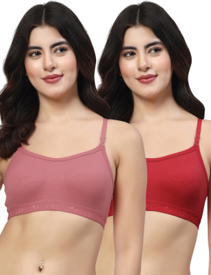 LILY 3321Mino Women Sports Non Padded Bra(Maroon, Purple)