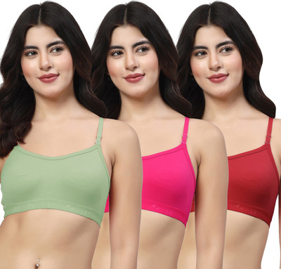 LILY 3321Mino Women Sports Non Padded Bra(Green, Pink, Maroon)