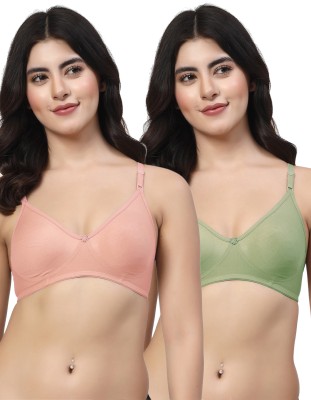 LILY ayir Women T-Shirt Non Padded Bra(Pink, Green)