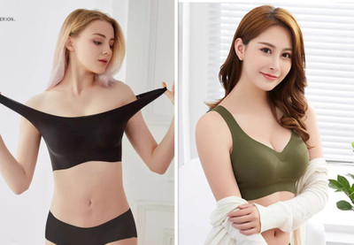BHAKTI NANDAN New Imported Wireless Adjustable Yoga Bras Comfortable Women Seamless Bra Women Everyday Lightly Padded Bra(Black, Orange)