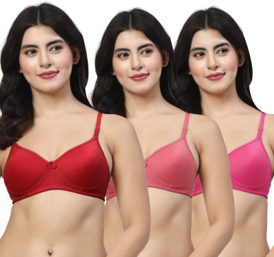 LILY maofcigam Women Full Coverage Heavily Padded Bra(Maroon, Maroon, Pink)