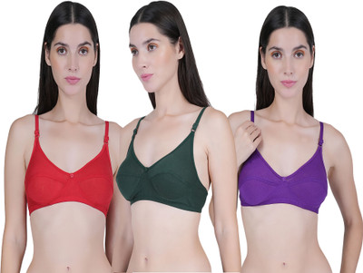 CURVZEX ANAYA Women Push-up Non Padded Bra(Purple, Dark Green, Red)