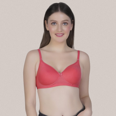 Bewings Women T-Shirt Lightly Padded Bra(Orange)