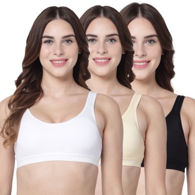 Corwin International T Shirt Bra For Women Padded Bra Combo Set Regular Use For Yoga Women Sports Lightly Padded Bra(White, Beige, Black)