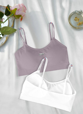 MOSSMOOR 2122-prple-wht-02-28 Women Full Coverage Lightly Padded Bra(White)