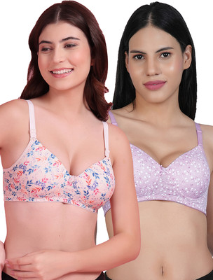 Shyam Sons FLAIR Polypad Women T-Shirt Lightly Padded Bra(Multicolor)