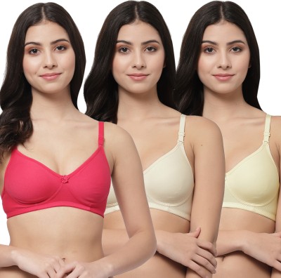 Docare NovaPad Women T-Shirt Lightly Padded Bra(Pink, Beige, Yellow)