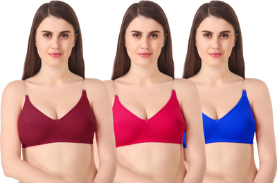 MOSSMOOR Non Padded Women Everyday Non Padded Bra(Multicolor)