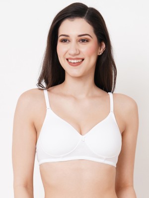 Planetinner Medium Coverage Padded Bra Women Full Coverage Lightly Padded Bra(White)