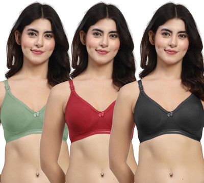 LILY ithsirdMino Women T-Shirt Non Padded Bra(Black, Maroon, Green)
