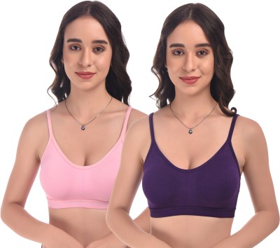 elina Women Sports Non Padded Bra(Pink, Purple)