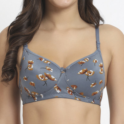 Trinovekat Women T-Shirt Heavily Padded Bra(Grey)