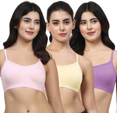 LILY 3321Mino Women Sports Non Padded Bra(Pink, Yellow, Purple)