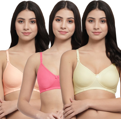Docare NovaPadMino Women T-Shirt Lightly Padded Bra(Yellow, Pink, Orange)