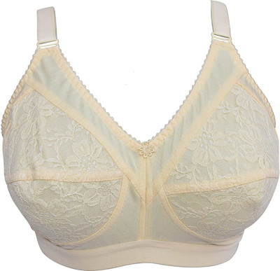 Ninteen-69 Cotton Plain Non-Padded Wirefree Seemed Bra Full Coverage for Women Women Full Coverage Non Padded Bra(Beige)