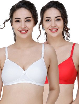COLLEGE GIRL Hellopad ComboPO2 Women Everyday Lightly Padded Bra(White, Red)