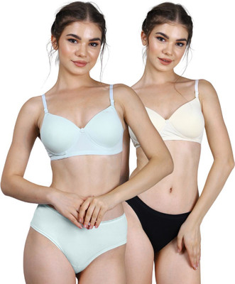CARLTON LONDON Everday T-Shirt Bra Women Everyday Lightly Padded Bra(White, Green)