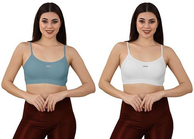 primetreads Women Everyday Lightly Padded Bra(White, Blue)
