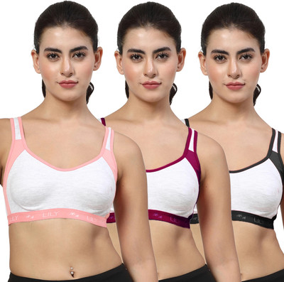 LILY Strops999 Women Sports Non Padded Bra(Multicolor)