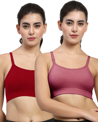 LILY stropsazilMino Women Sports Non Padded Bra(Purple, Maroon)