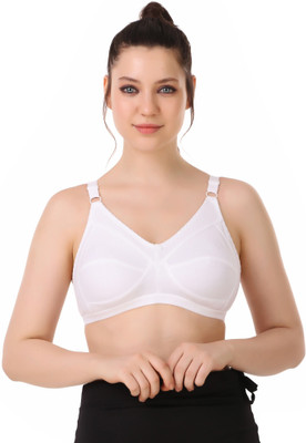 Winsure Full Coverge Broad straps B cups Premium bra Women Full Coverage Non Padded Bra(White)