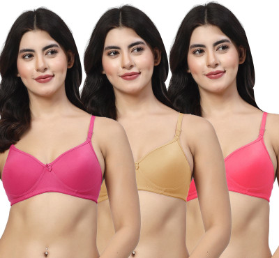 LILY maofcigam Women T-Shirt Heavily Padded Bra(Pink, Gold, Red)