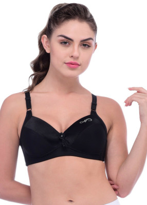 Piftif Seamless Full Covrage Side Bulge Covrage Women Push-up Lightly Padded Bra(Black)