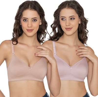 kalyani Elvira Everyday Support Seamless Non Padded T-Shirt Bras | Pack of 2 Women Everyday Non Padded Bra(Brown)