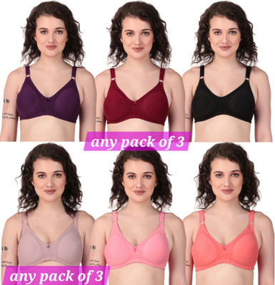 aruill lavi-75 Women T-Shirt Non Padded Bra(Maroon, Pink, Purple)