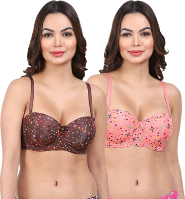 AMOUR SECRET Amour Secret Women's Underwired Lightly Padded Demi Cup T-Shirt Bra PDRK002 Women Everyday Lightly Padded Bra(Multicolor)