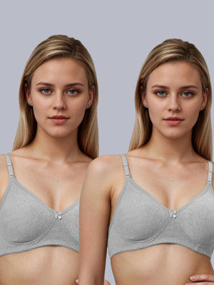 Eden EDEN01GREYGREY Women T-Shirt Non Padded Bra(Grey)