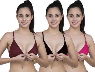 missway Fabric Non Padded Cups Wire Full Coverage Net Bra for Girls Everyday for Women | Women Everyday Non Padded Bra(Multicolor)