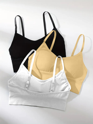 NAGARVEL CREATION 646-BLACK-SKIN-WHITE-P03-30 Women Everyday Lightly Padded Bra(Multicolor)