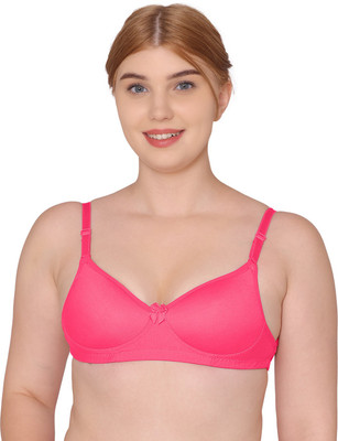 KOMLI Komli Backless Lightly Padded Cotton Rich Full Coverage Bra Women Everyday Lightly Padded Bra(Pink)