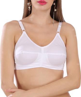 DOSCY Pure Cotton T-Shirt Full Coverage Women Minimizer Non Padded Bra(White)