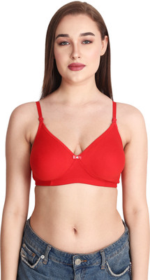 Faithbloom Comfort Stylish Bras for Women Freedom & Style Non-Wired Non-Padded Women Full Coverage Non Padded Bra(Red)