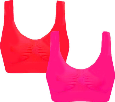 Fashocart Women Sports Non Padded Bra(Pink, Red)