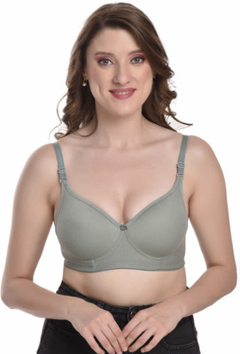 MOSSMOOR Seamless Women T-Shirt Lightly Padded Bra(Green)