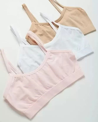 HouseOfCommon Sleep Bra Women Sports Non Padded Bra(Pink, White, Beige)