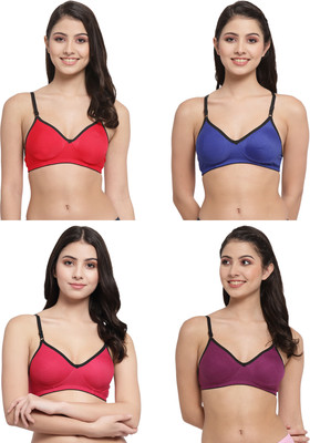 Docare M2Mino Women T-Shirt Non Padded Bra(Red, Dark Blue, Purple, Pink)