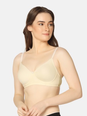 Curvy Love Seamless Tshirt Women T-Shirt Lightly Padded Bra(Beige)