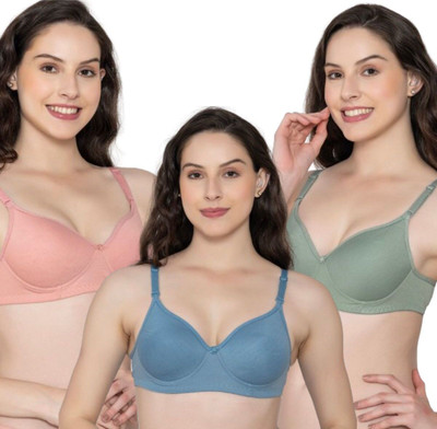 Funahme Women Full Coverage Lightly Padded Bra(Multicolor)