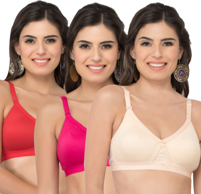 COLLEGE GIRL CG1304 Women Minimizer Lightly Padded Bra(Beige, Pink, Red)