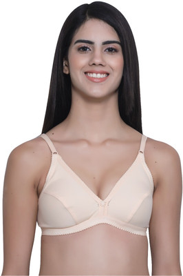 VAGMI Women's Sports Bra: Padded Slip-On with Removable Pads | Nightwear/Lingerie Women Everyday Lightly Padded Bra(Beige)