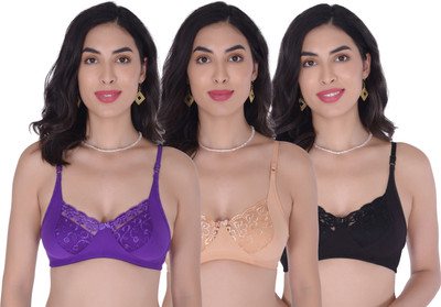 XDIAMOND Apple Net Bra Women Full Coverage Non Padded Bra(Multicolor)