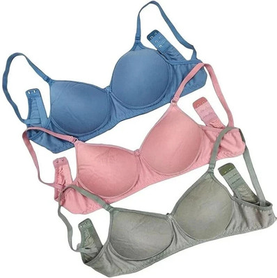 MK STYLISH Full Coverage: The bras provide full coverage and support for the bust area. Women Push-up Lightly Padded Bra(Blue, Pink, Light Green)