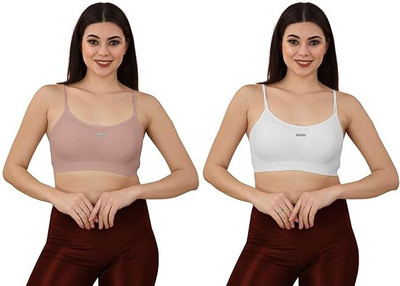 primetreads Women Everyday Lightly Padded Bra(White, Brown)